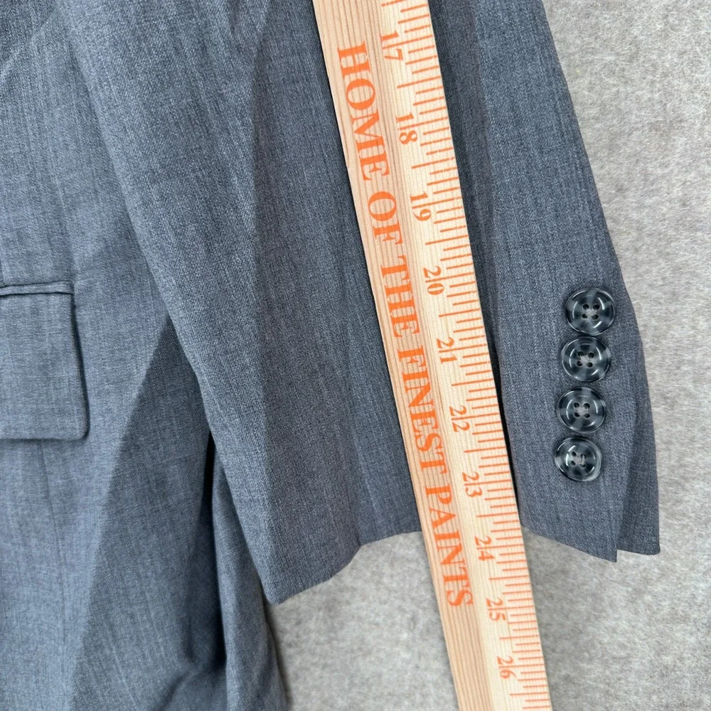 Linea Uomo Mens 60 Regular Gray 100% Wool 2‎ Button Blazer Sport Coat Jacket